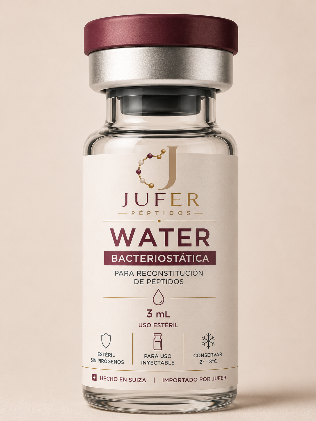Agua bacteriostática 3 mL
